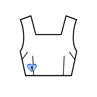 Square Neck Bodice (BJ07-TR00) w/ Black Musical Note