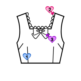 Square Neck Bodice (BJ07-TR01) w/ Black Cats on Musical Note