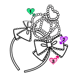 Beaded Crown Headband (CR02-TR01) w/ White Imitation Pearls