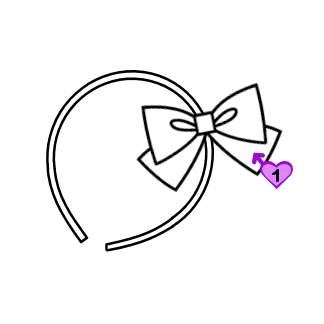 Bow Headband (HB01-TR00) w/ White Double Face Satin Ribbon