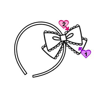 Bow Headband (HB01-TR01) w/ Red Petersham Ribbon