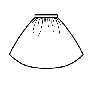 Gathered Skirt (SK02-TR00) w/ Cream White Musical Note