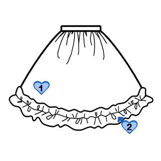 Gathered Skirt (SK02-TR03) w/ Ocean Blue Cinderella Cards