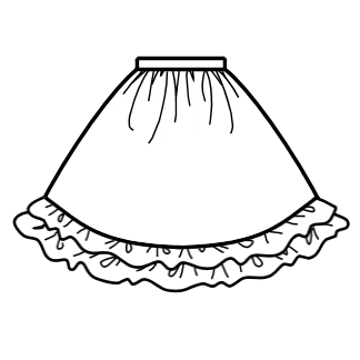 Gathered Skirt (SK02-TR04) w/ Black Cotton Poplin Solid Gathered Skirt (SK02-TR04) w/ Black Cotton Poplin Solid