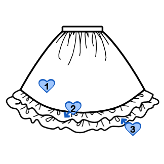 Gathered Skirt (SK02-TR04) w/ Black Cotton Poplin Solid