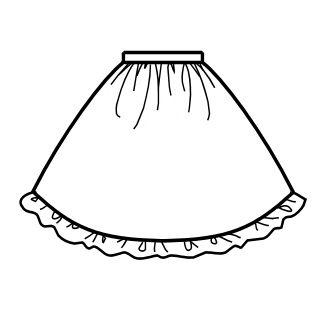 Gathered Skirt (SK02-TR08) w/ Red Cotton Poplin Solid
