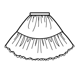 Two-Tier Skirt (SK03-TR01) w/ Pink Flowers and Strawberries Two-Tier Skirt (SK03-TR01) w/ Pink Flowers and Strawberries