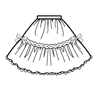 Two-Tier Skirt (SK03-TR03) w/ Black Cotton Poplin Solid Two-Tier Skirt (SK03-TR03) w/ Black Cotton Poplin Solid