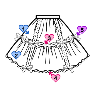 Two-Tier Skirt (SK03-TR03) w/ Black Cotton Poplin Solid