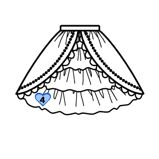 Princess Skirt (SK04-TR05) w/ Pink Lacey Strawberries and Roses