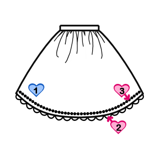 Princess Skirt (SK04-TR05) w/ Pink Lacey Strawberries and Roses