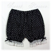 Undergarment #11864 - Long Drawers (DR02-TR02) w/ Black Polka Dots