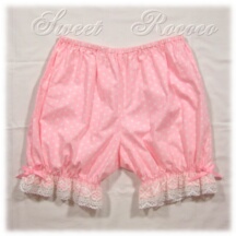 Undergarment #15347 - Long Drawers (DR02-TR02) w/ Light Pink Polka Dots