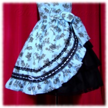 Jumper Skirt #15740 - Square Neck Bodice (BJ07-TR02) w/ Light Blue Crowns and Keys + Princess Skirt (SK04-TR07) w/ Light Blue Crowns and Keys