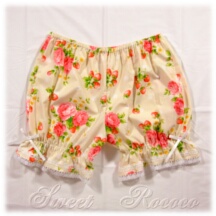 Undergarment #16913 - Long Drawers (DR02-TR02) w/ Cream Flowers and Strawberries