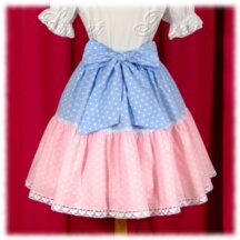 Skirt #19698 - Two-Tier Skirt (SK03-TR05) w/ Light Blue Polka Dots