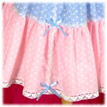Skirt #19698 - Two-Tier Skirt (SK03-TR05) w/ Light Blue Polka Dots