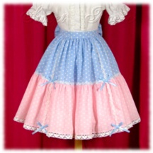 Skirt #19698 - Two-Tier Skirt (SK03-TR05) w/ Light Blue Polka Dots