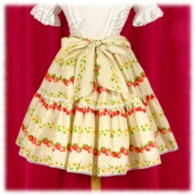 Skirt #19984 - Two-Tier Skirt (SK03-TR04) w/ Cream Fruit Borders and Polka Dots