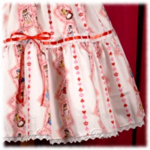 Jumper Skirt #20027 - Square Neck Bodice (BJ07-TR02) w/ Off White Alice Cards + Two-Tier Skirt (SK03-TR02) w/ Off White Alice Cards