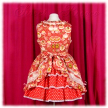 Jumper Skirt #21713 - Square Neck Bodice (BJ07-TR08) w/ Red Cakes and Polka Dots + Princess Skirt (SK04-TR07) w/ Red Cakes and Polka Dots