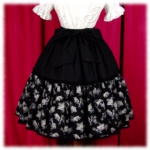 Skirt #22032 - Two-Tier Skirt (SK03-TR04) w/ Black Cotton Poplin Solid