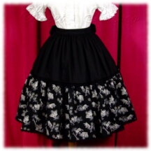 Skirt #22032 - Two-Tier Skirt (SK03-TR04) w/ Black Cotton Poplin Solid