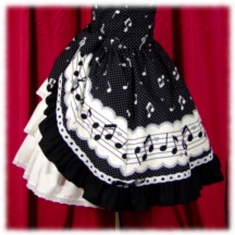 Jumper Skirt #24155 - Square Neck Bodice (BJ07-TR02) w/ Black Musical Note + Princess Skirt (SK04-TR04) w/ Black Musical Note