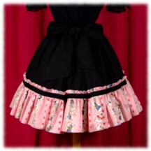 Skirt #25148 - Gathered Skirt (SK02-TR16) w/ Black Cotton Poplin Solid