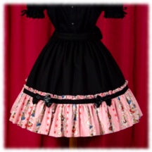 Skirt #25148 - Gathered Skirt (SK02-TR16) w/ Black Cotton Poplin Solid
