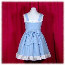 Jumper Skirt #27602 - Sweetheart Bodice (BJ04-TR03) w/ Light Blue Cotton Poplin Solid + Gathered Skirt (SK02-TR08) w/ Light Blue Cotton Poplin Solid