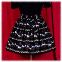 Skirt #29021 - Gathered Skirt (SK02-TR01) w/ Black Merry-Go-Round
