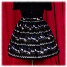 Skirt #29021 - Gathered Skirt (SK02-TR01) w/ Black Merry-Go-Round