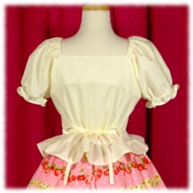 Blouse #29381 - Ruffled Afternoon Blouse (AB01-TR00) w/ Ivory Cotton Poplin Solid