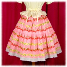 Skirt #30367 - Two-Tier Skirt (SK03-TR01) w/ Pink Fruit Borders and Polka Dots
