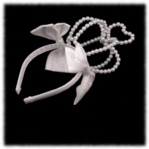 Accessory #33195 - Beaded Crown Headband (CR02-TR01) w/ White Imitation Pearls