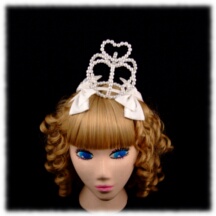 Accessory #33195 - Beaded Crown Headband (CR02-TR01) w/ White Imitation Pearls