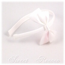 Accessory #36846 - Bow Headband (HB01-TR00) w/ White Double Face Satin Ribbon
