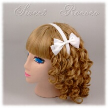Accessory #36846 - Bow Headband (HB01-TR00) w/ White Double Face Satin Ribbon