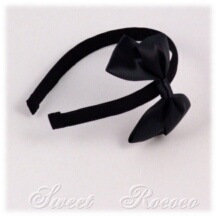 Accessory #36848 - Bow Headband (HB01-TR00) w/ Black Double Face Satin Ribbon