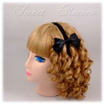 Accessory #36848 - Bow Headband (HB01-TR00) w/ Black Double Face Satin Ribbon