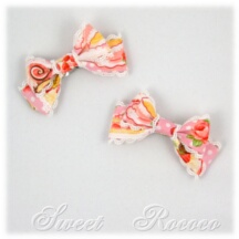 Accessory #36951 - Bow Hair Clips (HC01-TR01) w/ Pink Cakes and Polka Dots