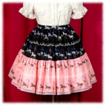 Skirt #38696 - Two-Tier Skirt (SK03-TR01) w/ Black Merry-Go-Round