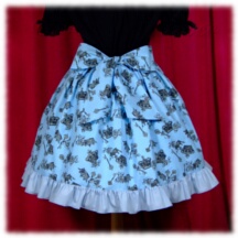 Skirt #40385 - Gathered Skirt (SK02-TR08) w/ Light Blue Crowns and Keys