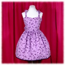 Jumper Skirt #41363 - Sweetheart Bodice with Bowtie Straps (BJ05-TR00) w/ Lavender Silhouette of Cinderella + Gathered Skirt (SK02-TR01) w/ Lavender Silhouette of Cinderella