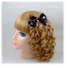 Accessory #41369 - Bow Hair Clips (HC01-TR00) w/ Black Cats on Musical Note