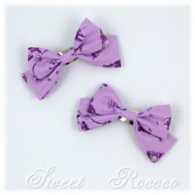 Accessory #41370 - Bow Hair Clips (HC01-TR00) w/ Lavender Silhouette of Cinderella