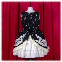 Jumper Skirt #41627 - Square Neck Bodice (BJ07-TR00) w/ Black Musical Note + Princess Skirt (SK04-TR02) w/ Black Musical Note