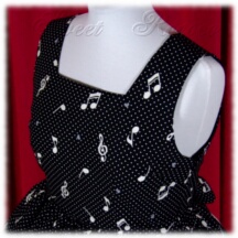 Jumper Skirt #41627 - Square Neck Bodice (BJ07-TR00) w/ Black Musical Note + Princess Skirt (SK04-TR02) w/ Black Musical Note