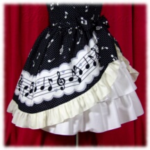Jumper Skirt #41627 - Square Neck Bodice (BJ07-TR00) w/ Black Musical Note + Princess Skirt (SK04-TR02) w/ Black Musical Note
